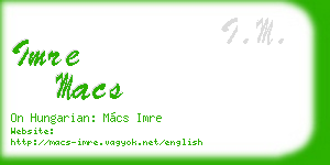 imre macs business card